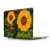 JZ Flower Series Hard Shell Caso Cover para MacBook Pro 16 Inch Caso M4 M3 M2 M1 A3403 A3186 A2991 A2780 A2485,Almohadillas Antideslizantes, Estuche Protector Ultra Delgado y Ligero - Sunflower