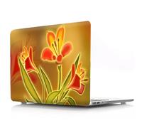 JZ Flower Series Hard Shell Caso Cover para MacBook Pro 16 Inch Caso M4 M3 M2 M1 A3403 A3186 A2991 A2780 A2485,Almohadillas Antideslizantes, Estuche Protector Ultra Delgado y Ligero - Gold Florals