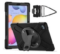 JZ Funda De Silicona para Xiaomi Pad 7S Pro 12.5 in / 6S Pro 12.4 in Case con Soporte Giratorio 360°, Montaje VESA Compatible, Correa de Hombro y Protector de Pantalla - Black