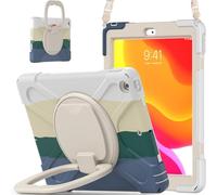 JZ Funda para iPad 10.2 in 2019 2020 2021 (7th,8th,9th), Resistente antigolpes Heavy Duty con Soporte Giratorio 360°, asa y Correa para Hombro - Colourful Green