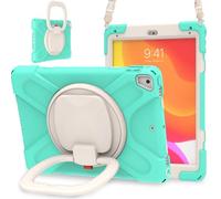 JZ Funda para iPad 5th/6th / Pro 9.7 / Air 2, Resistente antigolpes Heavy Duty con Soporte Giratorio 360°, asa y Correa para Hombro - Mint Green
