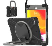 JZ Funda para iPad Mini 4/5, Resistente antigolpes Heavy Duty con Soporte Giratorio 360°, asa y Correa para Hombro - Black&Gray