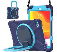 JZ Funda para iPad Mini 4/5, Resistente antigolpes Heavy Duty con Soporte Giratorio 360°, asa y Correa para Hombro - Nary Blue&Blue