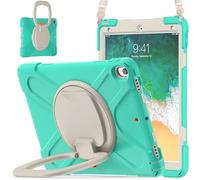 JZ Funda para iPad Pro 10.5 Inch/Air 3rd Gen, Resistente antigolpes Heavy Duty con Soporte Giratorio 360°, asa y Correa para Hombro - Mint Green