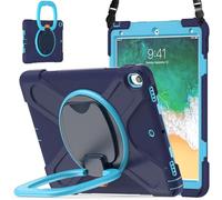 JZ Funda para iPad Pro 10.5 Inch/Air 3rd Gen, Resistente antigolpes Heavy Duty con Soporte Giratorio 360°, asa y Correa para Hombro - Nary Blue&Blue