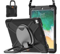 JZ Funda para iPad Pro 10.5 Inch/Air 3rd Gen, Resistente antigolpes Heavy Duty con Soporte Giratorio 360°, asa y Correa para Hombro - Black