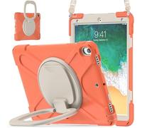 JZ Funda para iPad Pro 10.5 Inch/Air 3rd Gen, Resistente antigolpes Heavy Duty con Soporte Giratorio 360°, asa y Correa para Hombro - Coral Orange