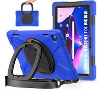 JZ Funda para Lenovo Tab M10 (3rd Gen) 10.1 Inch, Resistente antigolpes Heavy Duty con Soporte Giratorio 360°, asa y Correa para Hombro - Blue