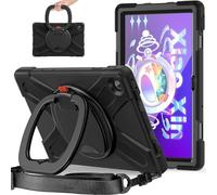 JZ Funda para Lenovo Tab M10 Plus (3rd Gen) 10.6 Inch, Resistente antigolpes Heavy Duty con Soporte Giratorio 360°, asa y Correa para Hombro - Black