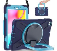 JZ Funda para Samsung Galaxy Tab A (8.0 Inch) 2019 T290/T295, Resistente antigolpes Heavy Duty con Soporte Giratorio 360°, asa y Correa para Hombro - Nary Blue&Blue