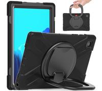 JZ Funda para Samsung Galaxy Tab A7 (10.4 Inch), Resistente antigolpes Heavy Duty con Soporte Giratorio 360°, asa y Correa para Hombro - Black