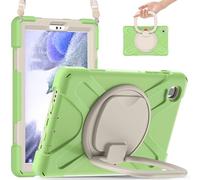 JZ Funda para Samsung Galaxy Tab A7 Lite (8.7 Inch), Resistente antigolpes Heavy Duty con Soporte Giratorio 360°, asa y Correa para Hombro - Matcha Green