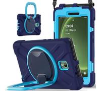 JZ Funda para Samsung Galaxy Tab Active5 / Active3, Resistente antigolpes Heavy Duty con Soporte Giratorio 360°, asa y Correa para Hombro - Nary Blue&Blue