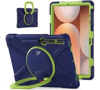 JZ Funda para Samsung Galaxy Tab S10+ / S9FE+ / S9+ / S8+ / S7+ / S7 FE (12.4 Inch), Resistente antigolpes Heavy Duty con Soporte Giratorio 360°, asa y Correa para Hombro - Nary Blue&Lime
