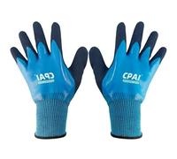 JZ impermeables guantes de jardinería 2 par, punción resistente a los guantes recubiertos de látex para la jardinería y la playa (azul)
