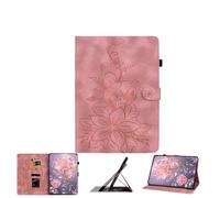 JZ Lily Embossed PU Leather Caso para Amazon Fire HD 10 & 10 Plus (13th 2023/11th 2021) Flip Wallet Cover - [Soporte de ángulo múltiple] [Soporte de lápiz] [Protector a Prueba de choques] - Pink