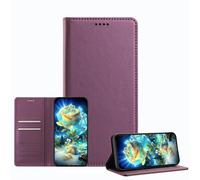 JZ Luxury Leather Wallet Caso with Bloqueo RFID & Magnetic Closure, Shockproof Protective Cover para Samsung Galaxy S26 (Business Style) - Violet