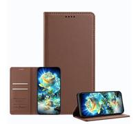 JZ Luxury Leather Wallet Caso with Bloqueo RFID & Magnetic Closure, Shockproof Protective Cover para Samsung Galaxy S26 Ultra (Business Style) - Brown