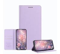 JZ Luxury Leather Wallet Caso with Bloqueo RFID & Magnetic Closure, Shockproof Protective Cover para Samsung Galaxy S26 Ultra (Business Style) - Purple