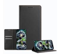 JZ Luxury Leather Wallet Caso with Bloqueo RFID & Magnetic Closure, Shockproof Protective Cover para Samsung Galaxy S26 Ultra (Business Style) - Black