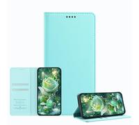 JZ Luxury Leather Wallet Caso with Bloqueo RFID & Magnetic Closure, Shockproof Protective Cover para Samsung Galaxy S26 (Business Style) - Mint Green