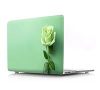 JZ para MacBook Pro 16 Inch Caso M4 M3 M2 M1 A3403 A3186 A2991 A2780 A2485 - Diseño de Pintura Creativa, Almohadillas Antideslizantes, Caso Protector Ultra Delgado y Ligero - Green Rose
