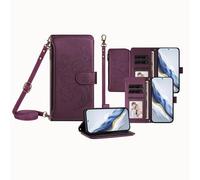 JZ para Moto Edge 50 Neo / 60 Neo Case with Lanyard, All-in-One Wallet Crossbody Phone Bag with Kickstand & Wireless Charging, Hands-Free Neotective Shoulder Strap Case para Women Men - Purple