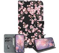 JZ para Moto Edge S30 / G200 Crystal Texture Case, Cubierta de Cartera de Cuero de PU Pintada Hecha a Mano con Soporte y Ranuras para Tarjetas - Plum Blossom