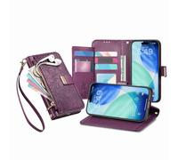 JZ Para Motorola Edge 5G 2024 Lujoso PU Cuero Cartera teléfono Caso Flip Cover - combinación protección multifunción, Moda, portabilidad - Purple
