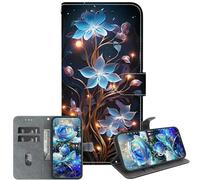 JZ Para OnePlus Nord N100 Caso, Cartera Pintada Hecha a Mano de Textura de Cristal con Soporte de Tarjeta y Soporte - Lamp Flower