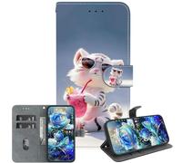 JZ Para OnePlus Nord N100 Caso, Cartera Pintada Hecha a Mano de Textura de Cristal con Soporte de Tarjeta y Soporte - Fashion Tiger