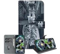 JZ para RedMi Note 15 Pro Plus Crystal Texture Case, Cubierta de Cartera de Cuero de PU Pintada Hecha a Mano con Soporte y Ranuras para Tarjetas - Tiger Reflection