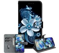 JZ Para Xiaomi Poco M4 / M5 / RedMi 10 / Note 11R/11E Caso, Cartera Pintada Hecha a Mano de Textura de Cristal con Soporte de Tarjeta y Soporte - Orchid