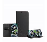 JZ Peony Embossed Wallet Case for OnePlus 13R 5G, Leather Wallet Flip Cover丨RFID Blocking丨Kickstand丨Card Slots丨Protective Folio Shell for Women Girl - Black