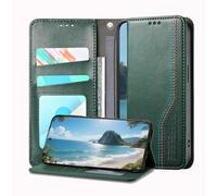 JZ Premium Leather Wallet Caso para iPhone 16e Magnetic Closure, Protección contra caídas, Ranuras para Tarjetas, Bolsillo en Efectivo, Soporte de pates y Correa de muñeca - Green
