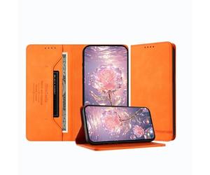 JZ Premium Magnetic Flip Cartera Caso para Honor 70 5G Case Bloqueo RFID, Resistente a Golpes, Compatible con la Carga inalámbrica - Orange