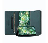 JZ Premium Magnetic Flip Wallet Caso para Samsung Galaxy S26 Caso Bloqueo RFID, Shockproof, Carga inalámbrica Compatible - Green