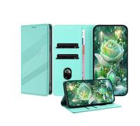 JZ Premium Vintage PU Cuero Cartera Caso para Honor Magic6 Lite / X9b 5G Flip Cover, Folio de Negocios con Ranuras para Tarjetas, Cierre magnético y Soporte Ajustable - Baby Green