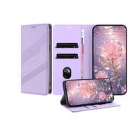 JZ Premium Vintage PU Cuero Cartera Caso para Xiaomi Poco F7 5G Flip Cover, Folio de Negocios con Ranuras para Tarjetas, Cierre magnético y Soporte Ajustable - Violet