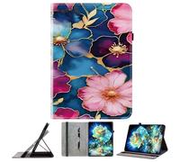 JZ PU Leather Crystal Pattern Wallet Caso para Nokia T21 10.4 Inch Cubierta Protectora del Soporte - Blue Flowers
