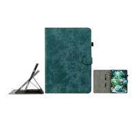 JZ Retro Cartoon Tiger Embossment PU Leather Caso para 6.8 in Kindle Paperwhite(11th Gen-2021),Multi-Angle Cubierta de Soporte con Soporte de lápiz - Dark Green
