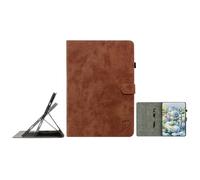 JZ Retro Cartoon Tiger Embossment PU Leather Caso para iPad 10.2 in 2019 2020 2021 (7th,8th,9th) / iPad Air 10.5 in 2019 (3rd),Multi-Angle Cubierta de Soporte con Soporte de lápiz - Brown