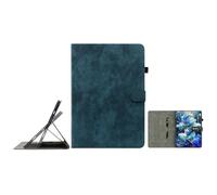 JZ Retro Cartoon Tiger Embossment PU Leather Caso para iPad 10.2 in 2019 2020 2021 (7th,8th,9th) / iPad Air 10.5 in 2019 (3rd),Multi-Angle Cubierta de Soporte con Soporte de lápiz - Dark Blue