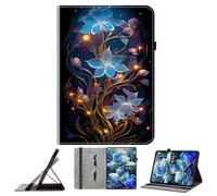 JZ Shockproof Crystal Painted Flip Cover para Lenovo Tab One 8.7 Inch 2025 Caso de Cartera de Cuero PU con Soporte de lápiz & Stand - Lamp Flower