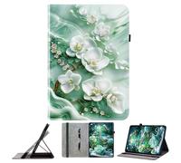 JZ Shockproof Crystal Painted Flip Cover para Samsung Galaxy Tab S5e 10.5 Inch Caso de Cartera de Cuero PU con Soporte de lápiz & Stand - Jade Flower