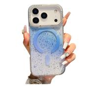 JZ Sparkling Magnetic Soft Caso para iPhone 17 Air - Cubierta Glitter con imán Fuerte, protección contra Golpes -Blue