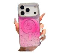 JZ Sparkling Magnetic Soft Caso para iPhone 17 - Cubierta Glitter con imán Fuerte, protección contra Golpes -Pink