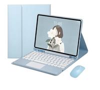 JZ Teclado táctil magnético Combinado Casos Dar iPad 9th/8th/7th Generation 10.2 Inch Case con Tapa de Teclado y ratón (excluyendo bolígrafos) For iPad 10.2 Inch 2021/2020/2019 - Blue