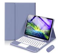 JZ Teclado táctil magnético Combinado Casos Dar iPad 9th/8th/7th Generation 10.2 Inch Case con Tapa de Teclado y ratón (excluyendo bolígrafos) For iPad 10.2 Inch 2021/2020/2019 - Purple