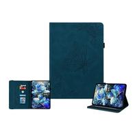 JZ Vintage Floral Butterfly Design Premium PU Leather Caso para Amazon Kindle Fire MAX 11 Multi-Angle Viewing Cubierta de Soporte con Soporte de lápiz - Dark Blue
